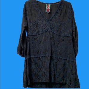 NEW Johnny Was Monrow Hi-Lo Embroidered Tunic